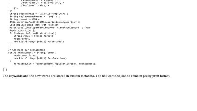 Salesforce: Crete a method to replace salesforce keywords in json смотреть онлайн