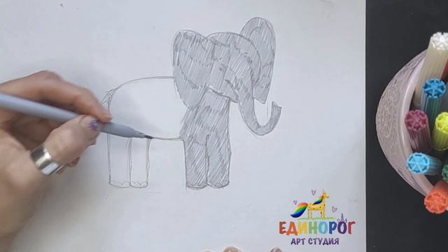 Как нарисовать слона/простые рисунки/ уроки рисования для детей и взрослых смотреть онлайн