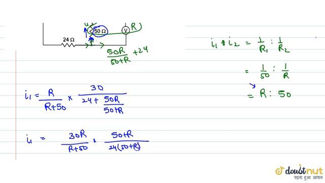 The voltmeter shown in figure reads 18V across the `50(Omega)`resistor. Find the resistance of the смотреть онлайн