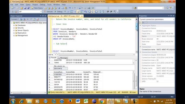 SQL Sub Select Statements смотреть онлайн