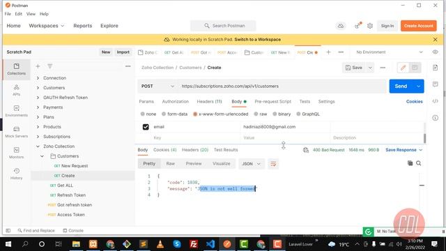 (07) Zoho Integration in Laravel | Create Customer in Zoho | Create Customer using POST Method смотреть онлайн
