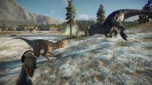 SCORPIOS REX vs INDORAPTOR vs INDOMINUS REX - BATTLE ROYALE!! | Jurassic World Evolution 2