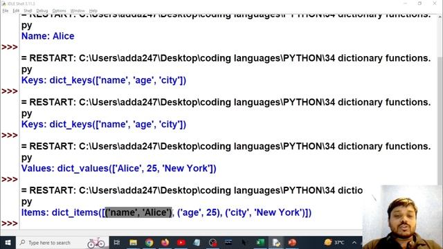 What are Dictionary Functions | Python Programming Full Course | Coding Adda247 #34 смотреть онлайн