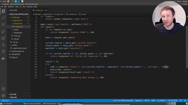 Flask Application Exploitation - Evaluation Deck [HackTheBoo CTF 2022] смотреть онлайн