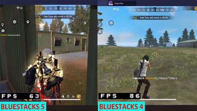 BLUESTACKS 5 VS BLUESTACKS 4 - FREE FIRE FPS TEST!!!