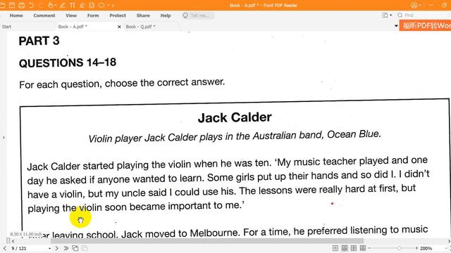 Cambridge A2 KEY 1  Reading   Test 1   Full