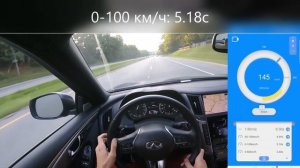 0-100 Infiniti Q50RS 3.0T AWD 2020 acceleration dragy / Инфинити Q50RS 3.0T замер разгона 0-100 км/