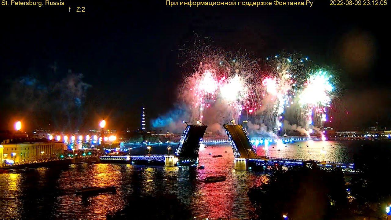Фейерверк на концерте «Ленинградская симфония на берегах Невы» на стрелке Васильевского острова смотреть онлайн