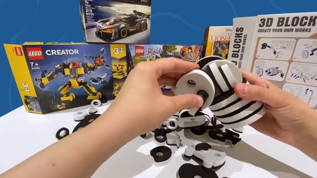 KidsPlay | 3d blocks animals zebra create your own works kids zoo animals смотреть онлайн