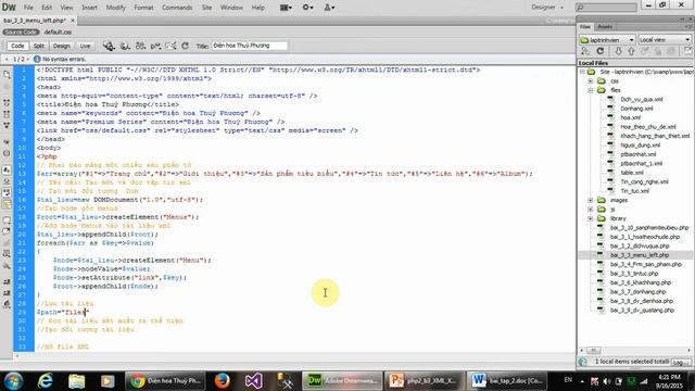 Bài 3: XML - XML DOM (BT: 3.3: Tạo mới tập tin XML) смотреть онлайн