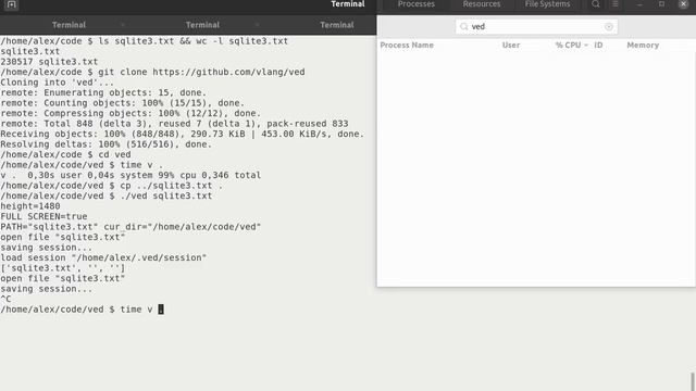 V's compile time memory management demo. Running the Ved editor on an 8 MB file with 0 leaks. смотреть онлайн