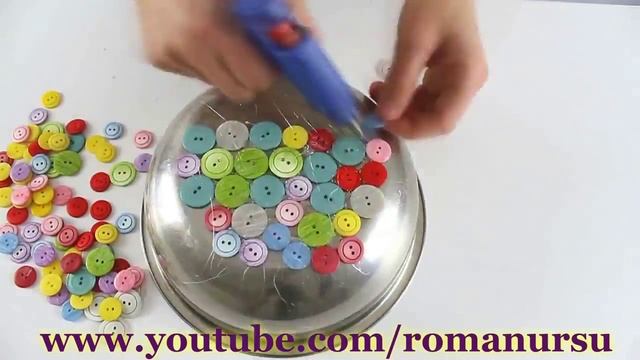 Как сделать тарелку из пуговиц своими руками How to make a plate from the buttons смотреть онлайн