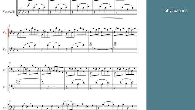 Sebastian Lee op. 70, No. 24 in different tempos, cello accompaniment, playalong смотреть онлайн