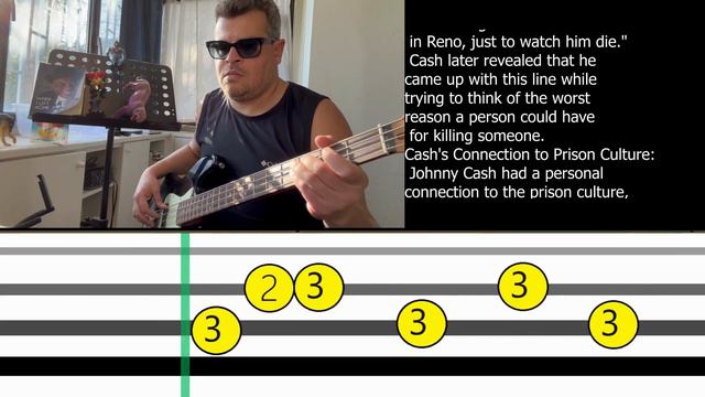 Folsom Prison Blues BASS TABS - PLAYALONG