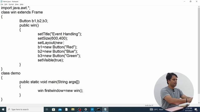 EP-52: (Java Tutorial) : Event Handling with ActionListener Implementation (Event Handling-1) смотреть онлайн