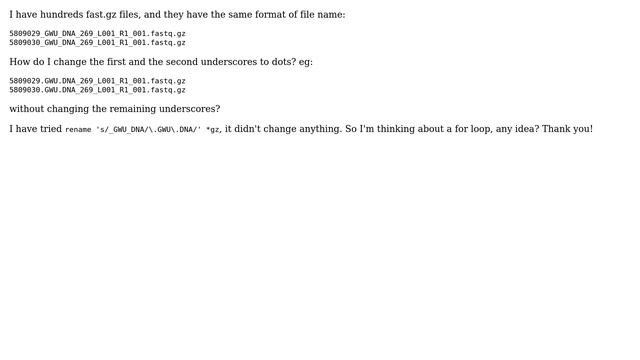 Unix & Linux: rename fastq.gz file name смотреть онлайн