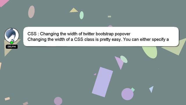 CSS : Changing the width of twitter bootstrap popover смотреть онлайн