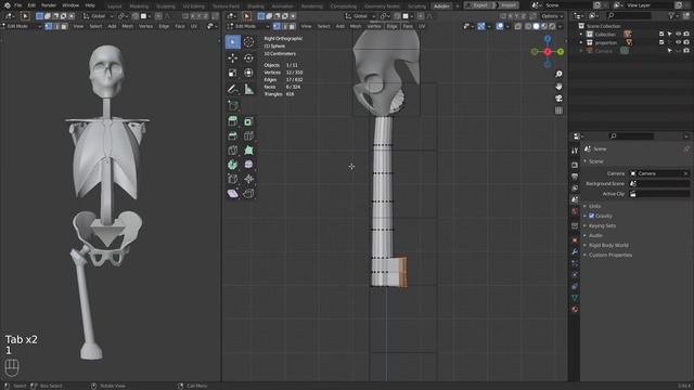 Modeling a Simplified Human Skeleton | Blender 3D смотреть онлайн