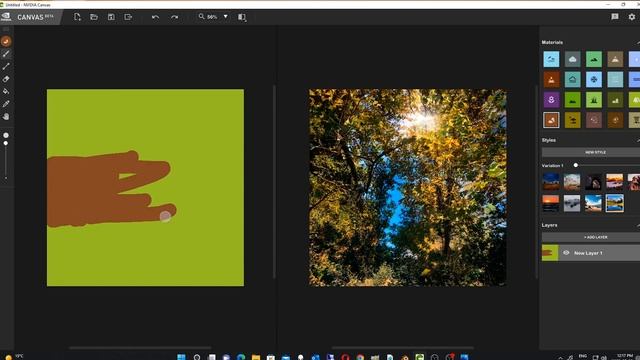 Painting waterfall scenes with AI! (Nvidia Canvas App) смотреть онлайн