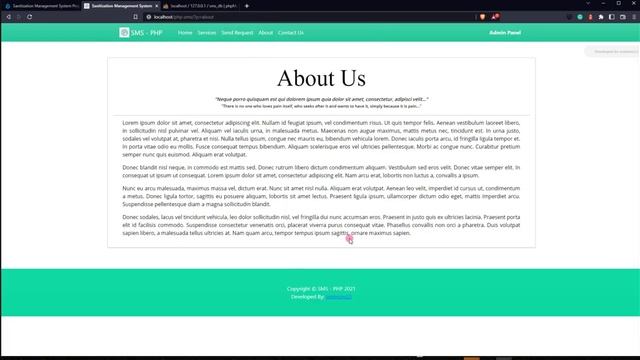 Sanitization Management System Project in PHP and MYSQL DEMO смотреть онлайн