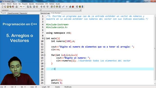 32. Programación en C++ || Arreglos || Mostrar los elementos de un arreglo con sus índices asociado смотреть онлайн