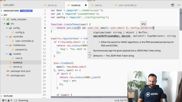 JWT Authentication with Ionic & Node.js - Part 1: The Auth Server смотреть онлайн