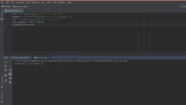 Python - print, input e concatenazione di stringhe e interi смотреть онлайн