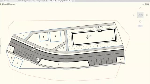 Civil 3D площадки благоустройства