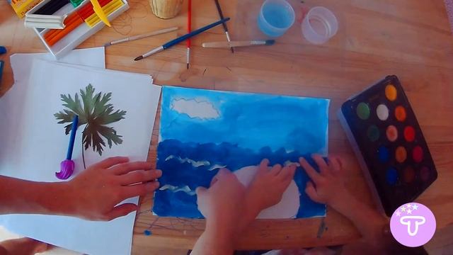 Морская аппликация. Поделка в детский сад из осенних листьев смотреть онлайн