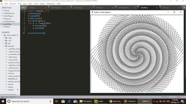 Python Turtle Graphics - Spiral Ring смотреть онлайн