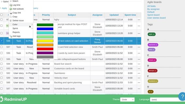 Making colored cards in Redmine Reporter plugin "Issue cards" template смотреть онлайн