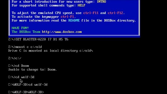 DOSBox Tutorial-2 (error:can't Change To Directory