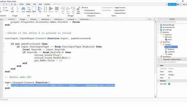 How to Make a Roblox First Person Shooter 5 (Ammo GUI) - Roblox Studio Tutorial смотреть онлайн