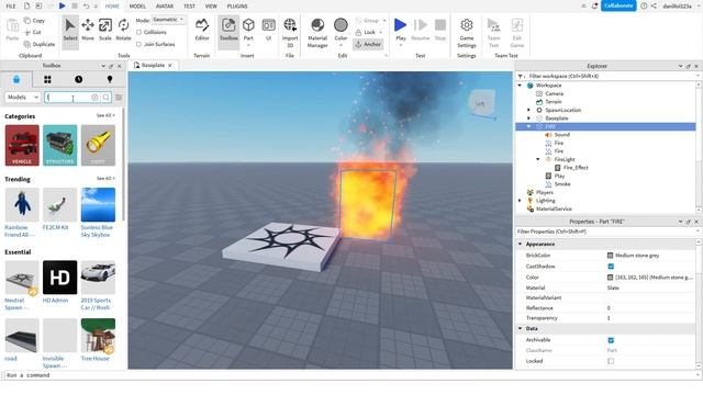 Как сделать огонь в Roblox Studio смотреть онлайн