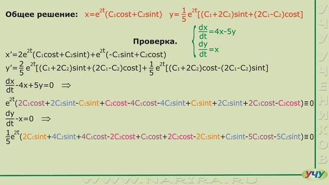 Дифференциальные уравнения, пример 19. смотреть онлайн