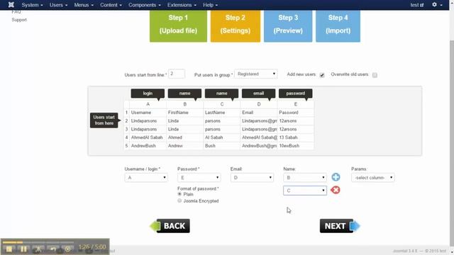 Import users from Excel or CSV file to joomla смотреть онлайн