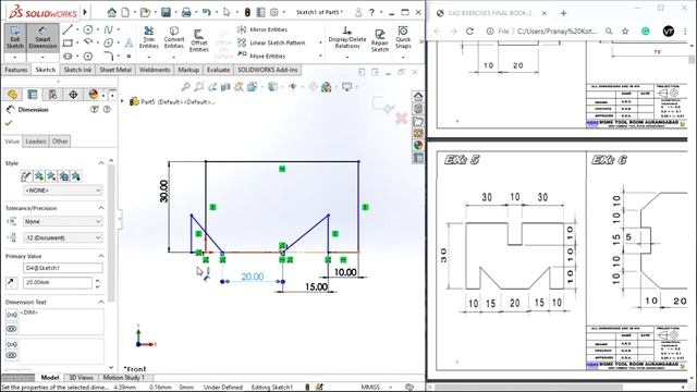 Solidworks Sketch Tutorials Five different Sketches || Solidworks Sketch Tutorials for biginners смотреть онлайн