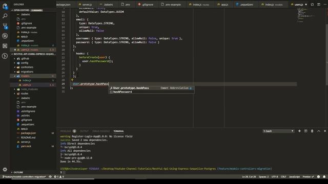 Resful Api Using Express Postgres Squelize Postman - Creating Model смотреть онлайн