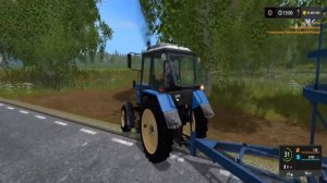Farming Simulator 2017. Нестеровка. Трактор Беларус Мтз-82.1  Прицеп-бочка
