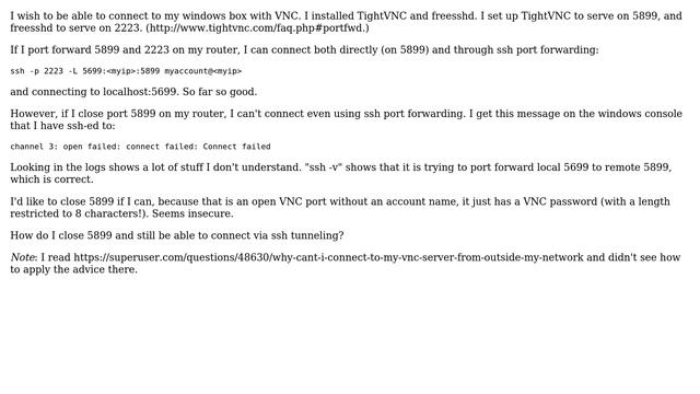 Port forwarding for TightVNC with only ssh port? смотреть онлайн