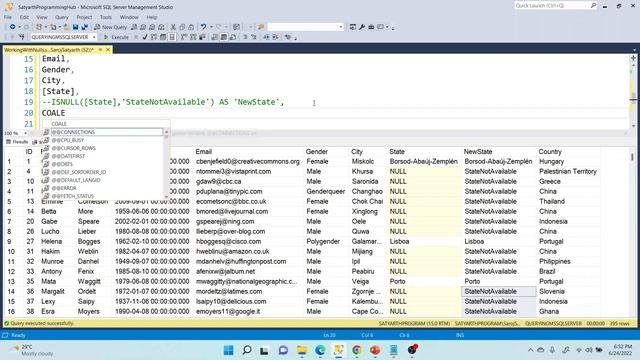 Handling NULLs In SQL Server | Querying MS SQL Server Using T-SQL смотреть онлайн