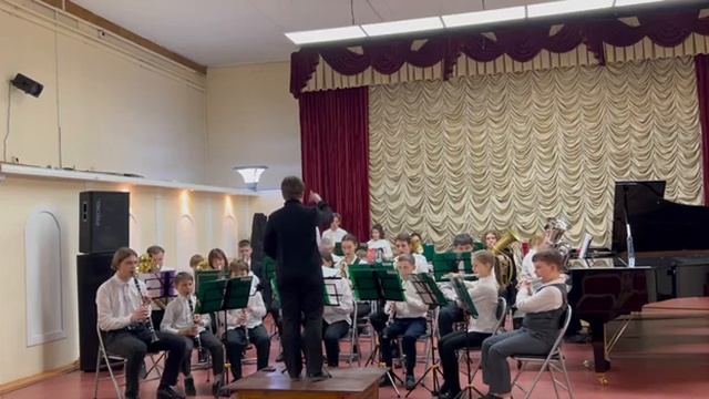 "Под небом Парижа" Детский духовой оркестр ДМШ №1 г. Новосибирск смотреть онлайн