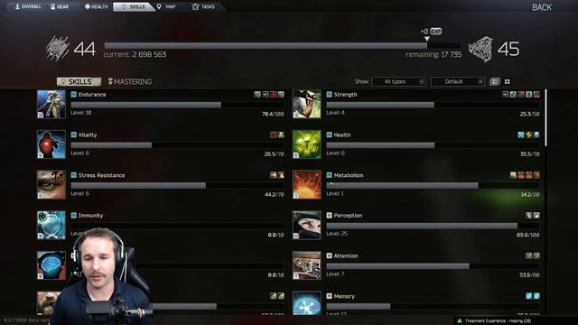 Health, Stress Resistance, Search, Charisma Passive Skills - Passive Levelling - Escape from Tarkov смотреть онлайн