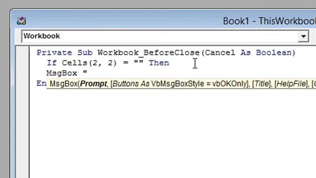 How to Force Cell Entry Before Closing Workbook in Excel смотреть онлайн