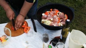 Хашлама из свинины в казане на костре. Вкусный и простой рецепт!!!