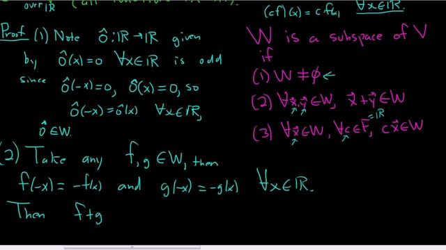 Prove the Set of all Odd Functions is a Subspace of a Vector Space смотреть онлайн