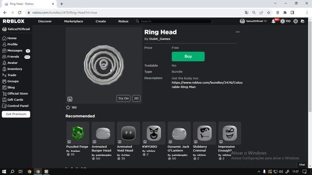 Roblox Bundle Ring Head UGC FREE смотреть онлайн