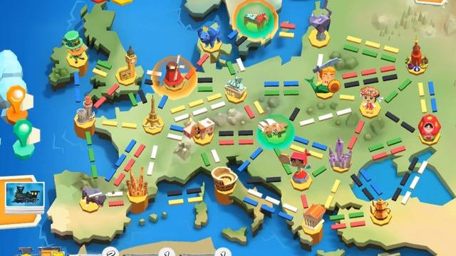 Ticket To Ride - First Journey. Train Adventure Board Game 1v3 Expert AI Europe Map смотреть онлайн