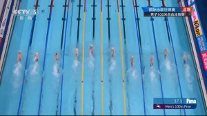 "Видео по запросу". Калеб Дрессел - 100 м Вольный стиль. Предварительный заплыв. Кванджу 2019