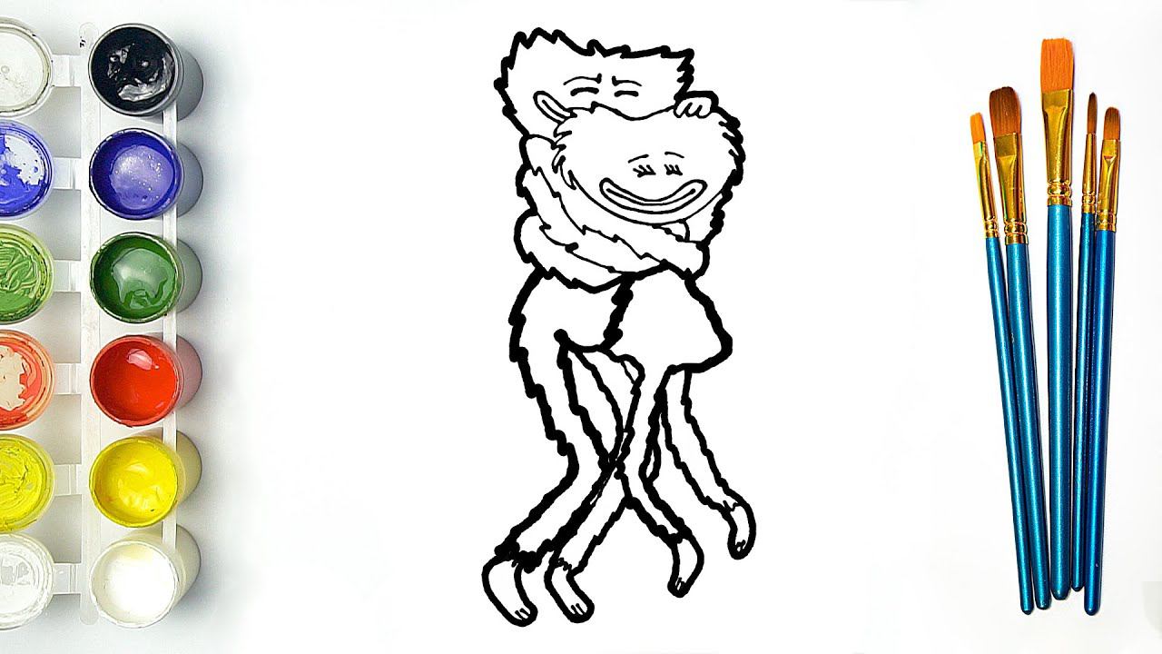 Kissy Missy Y Huggy Wuggy Abrazando! Poppy Playtime / Cómo Dibujar Fácil Paso A Paso